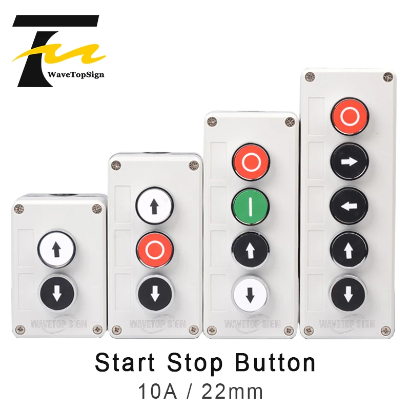 

Start Stop Button Switch Control Box Industrial Identification Symbol Self-Reset Circular Emergency Button