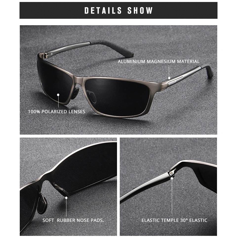 RAYKILLER алюминий магния поляризованные солнцезащитные очки для мужчин авиация высокой четкости вождения солнцезащитные очки мужские спортивные оттенки