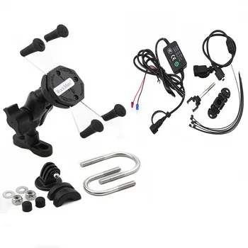 

Phone GPS Holder USB Charger For BMW R1150GS R1150R R1200GS R1200R G650GS K1200R K1300R Motorcycle Handlebar Clip Mount Bracket