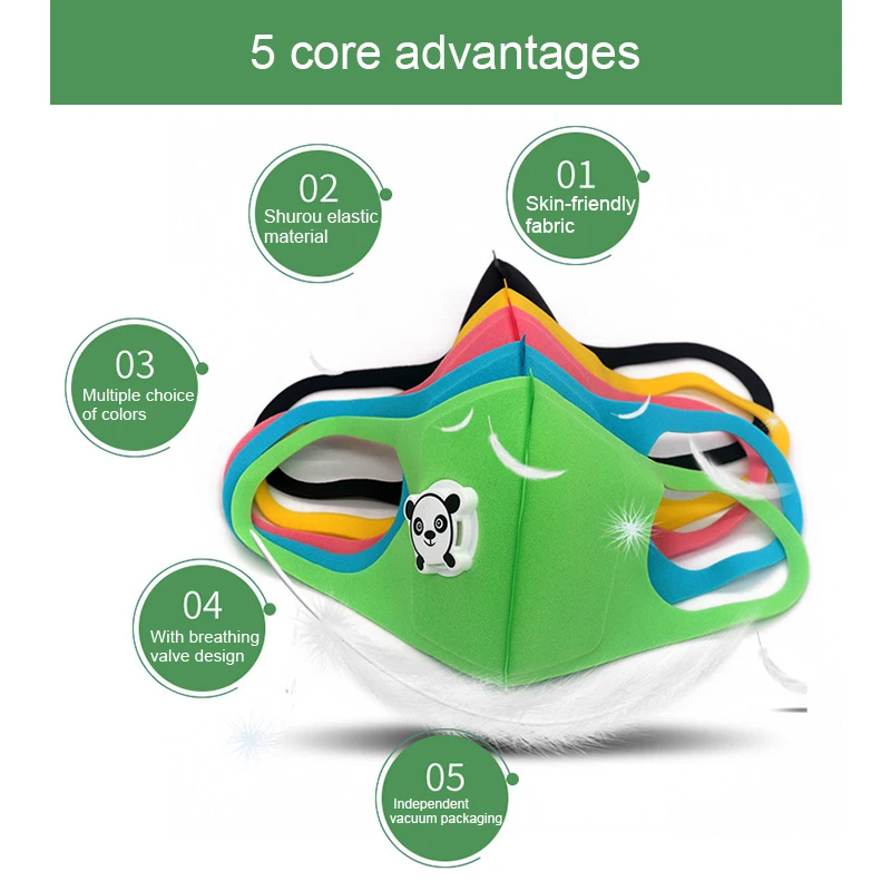 

Children Mask with Breath Valve Anti-dust Mouth Muffle Mask Kids PM2.5 Respirator Face Mask`