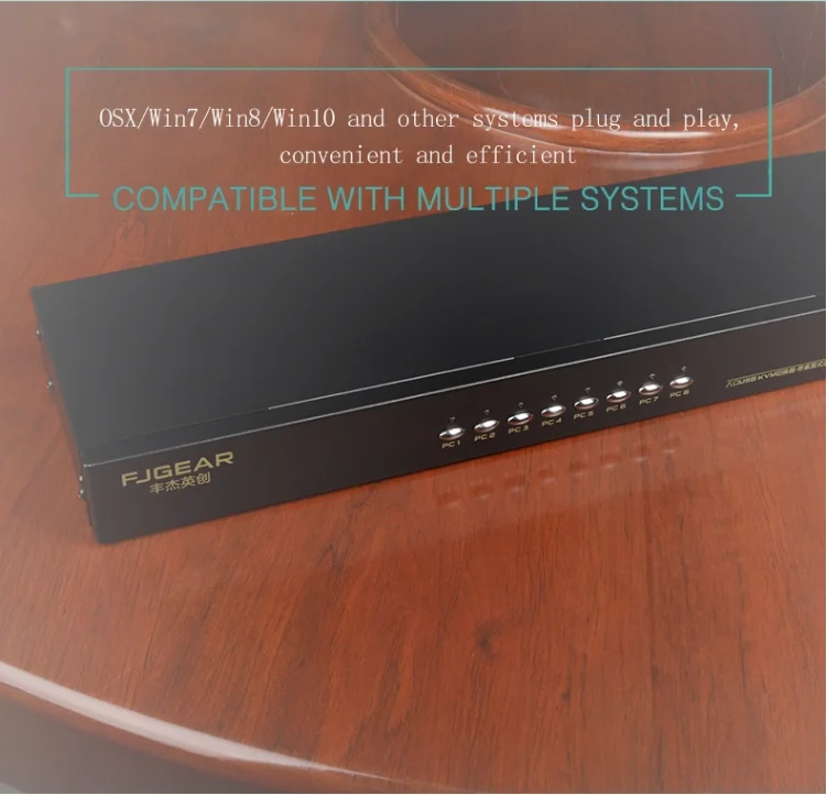 8 портов VGA переключатель USB KVM переключатель мануал Tastendruck VGA USB проводной пульт дистанционного управления verljngerung коммутатор 1U ConsoleFJ-810UK