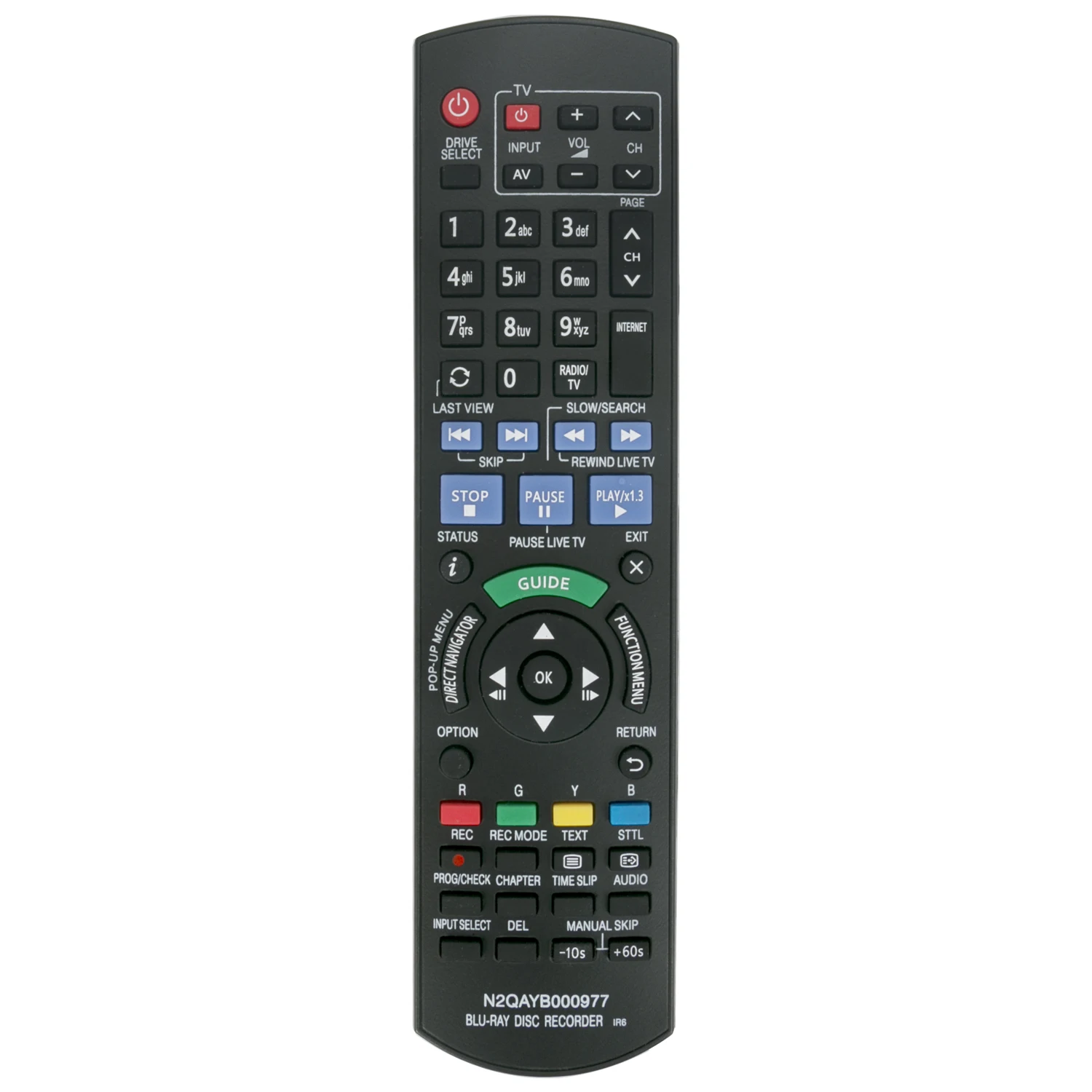 New N2QAYB000977 Replaced Remote Control fit for Panasonic DMR-BWT740 DMR-BWT945DMR-XW440 Blu-Ray Disc Recorder | Электроника