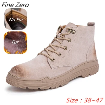 

New High Quality British Men's Boots Spring Autumn Casual Boots Men Fashion Lace-up Boots Leather Male Botas Vintage Men Shoes