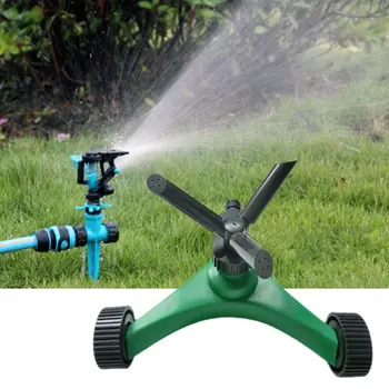 

3 Nozzles Arm Automatic Irrigation Rotable Lawn Sprinkler Adjustable Spraying Angle and Distance Watering for Garden