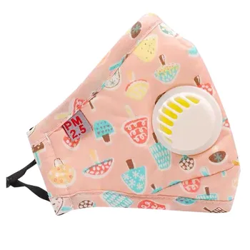 

Cute PM2.5 Children Filter Mask Respiratory Valve Cartoon Pattern Smog Mask Warm Dust Breath valve Mask fits children маска