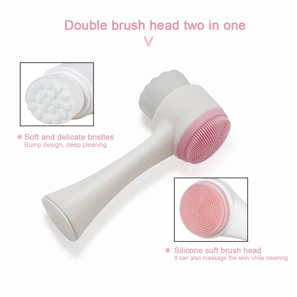 3D Очищающая щетка для лица, массажное средство для мытья лица, средство для ухода за лицом, 2 в 1, для глубокого отшелушивания пор, для удаления макияжа, для лица