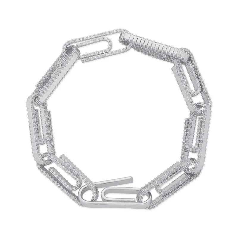 4 цвета микро проложили AAA+ кубический цирконий Bling Iced Out личность булавки звено цепи браслеты для мужчин женщин очаровательные ювелирные изделия