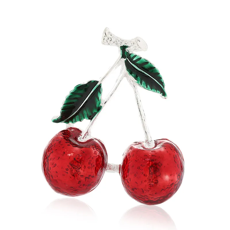 

Hot Selling Fashion Korean-style Cute Cute Cherry Alloy Brooch Simple Elegant Coat Overcoat Pin Buckle