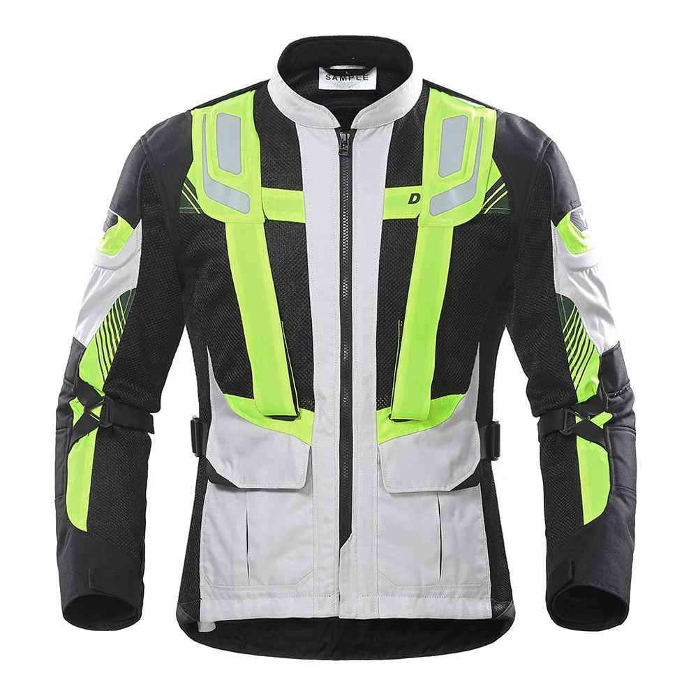 D-209 Gray Jacket DUHAN мотоциклетная куртка Мужские брюки мото летний Защитный дышащий костюм сетка Гонки 5 шт. снаряжение куртки одежда мотоцикл Блузон - Цвет: D-209 Gray Jacket