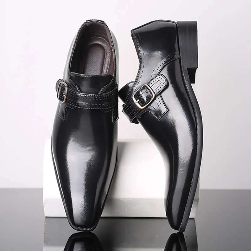 Мужская обувь размера плюс 45-48, модная обувь из pu искусственной кожи, Мужская износостойкая обувь для вождения Мужская Прочная резиновая обувь - Цвет: Black