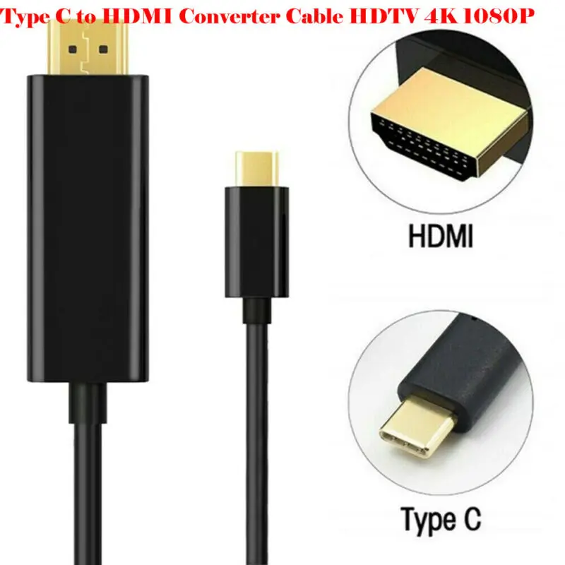 США USB 3,1 Тип C USB-C HDMI штекер 1080P 4K HDTV Кабель-адаптер конвертер