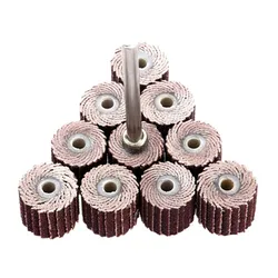 Accessoires Dremel, outil rotatif, meulage, polissage, papier de verre, tête de roue à lamelles + mandrin pour Mini perceuse rotative, outil à grain 240, 10 pièces 