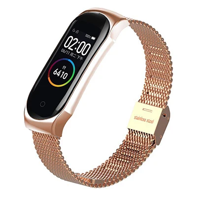 Rose gold Легкий Безвинтовой ремешок из нержавеющей стали для Xiao mi band 4 3Quick Release металлический ремешок для часов mi Band 3 4 аксессуары - Цвет: Rose gold