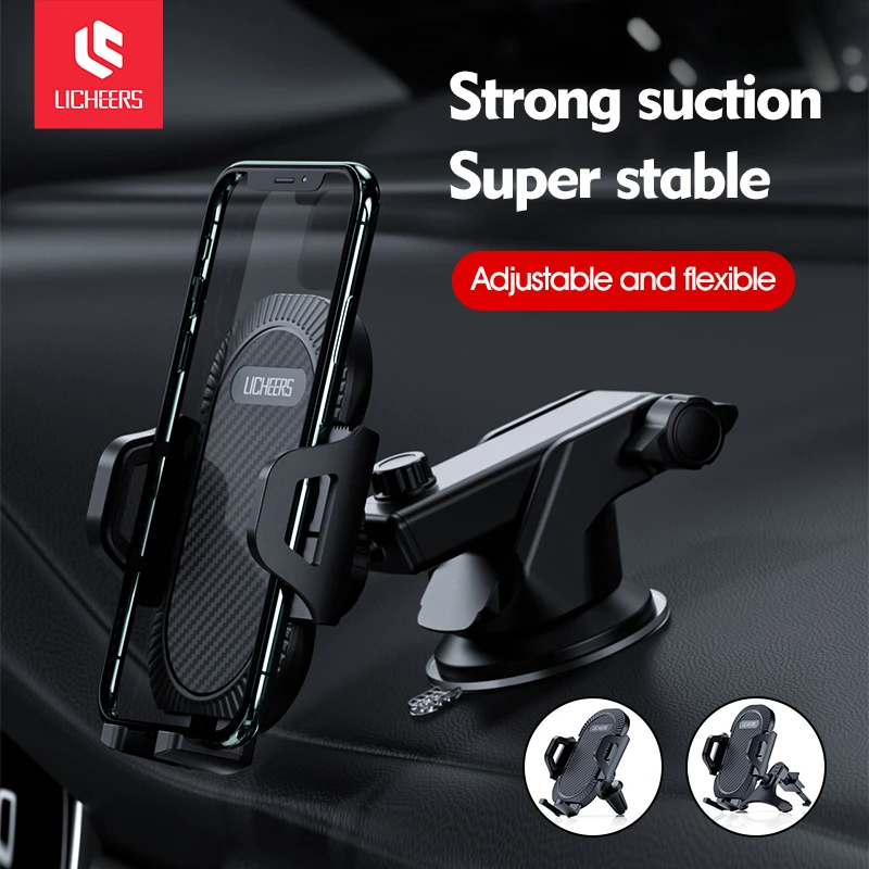 Licheers Sucker Car Phone Holder Mobile Phone Holder in Car No Magnetic GPS Mount Support For iPhone 13 Xiaomi Samsung|Universal Car Bracket| AliExpress