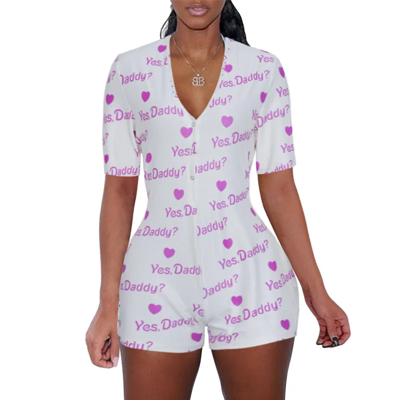 2020 summer short pants Rompers Sexy Bodycon long sleeve print jumpsuit for women DZ002