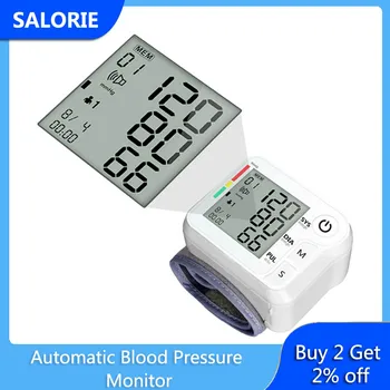 

Automatic Wrist Blood Pressure Monitor with Arm Cuffs Digital Blood Pressure Heart Rate Pulse Tensiometro Meter Medical Machine