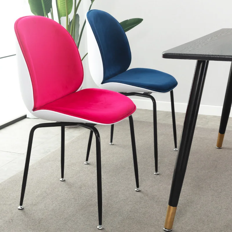 

Metal beetle dining table chair light luxury computer chair modern creative fashion coffee shop lazy chair