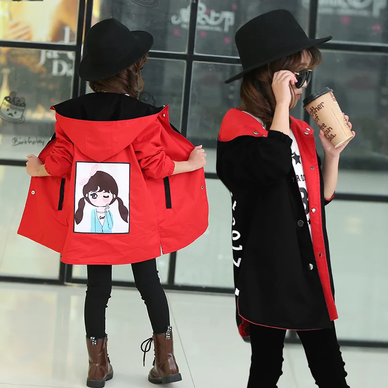 

Girls Autumn Clothing 2019 New Style Korean-style 5 Coat 7 Big Boy 9 Spring And Autumn 6-15-Year-Old Children 10 Mid-length 8 Tr