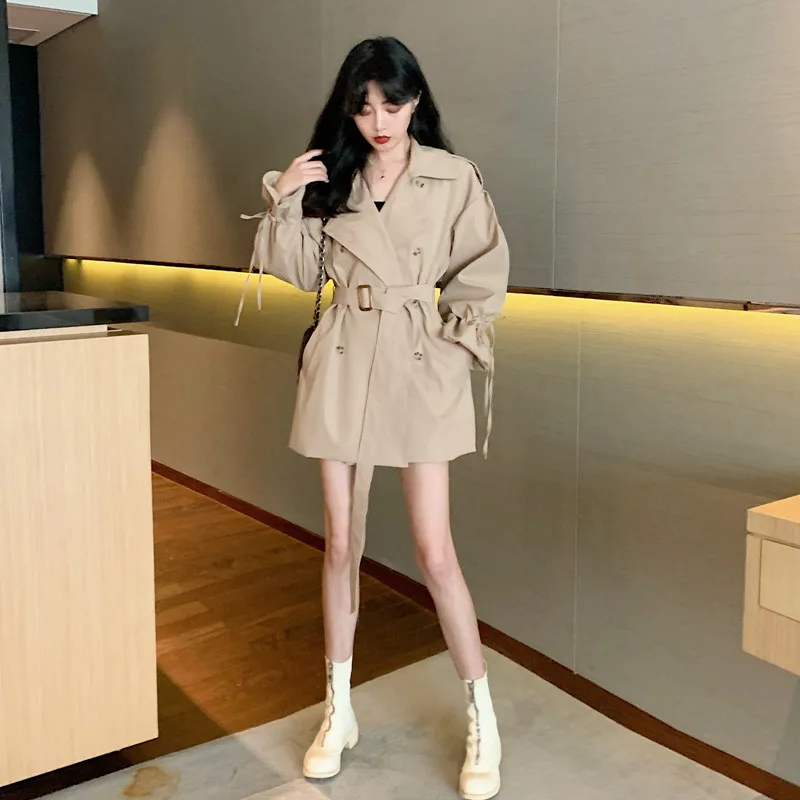 RUGOD длинное женское пальто с поясом, сборная Талия, Kpop одежда, одноцветное Свободное пальто для женщин, модное