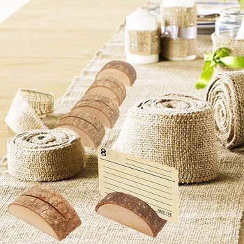 

60Pcs Rustic Wood Table Numbers Holder Wood Place Card Holder Party Wedding Table Name Card Holder Memo Note Card