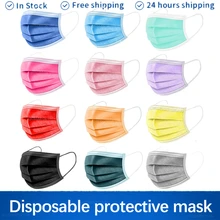 15 Colors Masks Adult Disposable Face Mask 10/50/100 PCS Mascarillas Quirurgicas Homologadas 3 Layers Mouth Masques Chirurgical