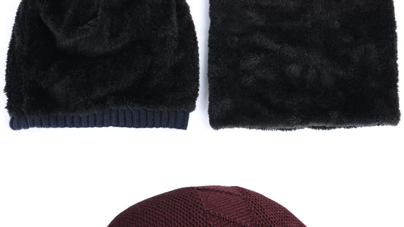 Новинка 2019, зимний шарф с кольцом, вязаная шапка, наборы для женщин и мужчин, брендовая толстая подкладка, плюс бархатная горловина, теплые