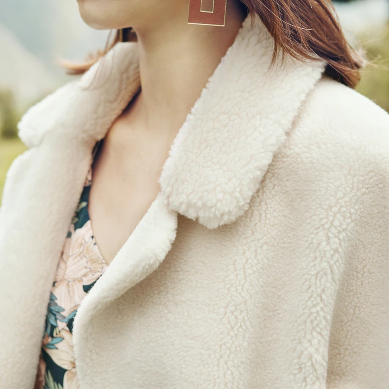 IEF зимнее свободное повседневное милое модное одноцветное Женское шерстяное пальто с длинными рукавами 0707A-D1933