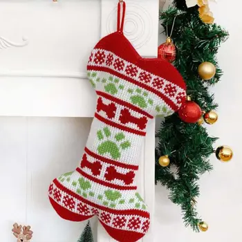 

Christmas Socks Knitted Acrylic Fibres Xmas Tree Fireplace Hanging Ornaments Home Festival Party Decor Accessories Layout Props