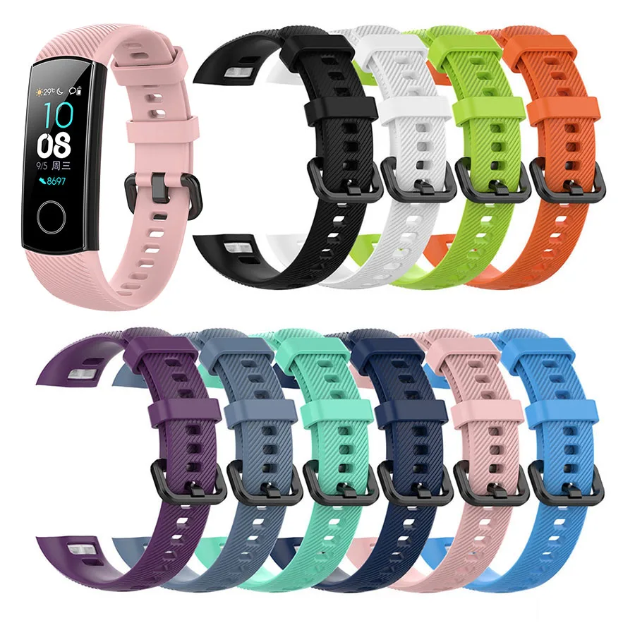 Черный силиконовый ремешок для Huawei Honor Band 4 смарт часов Браслет замена honor band