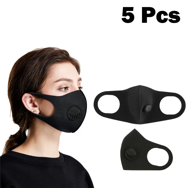 

5Pcs FFP3 Respirator Protective Mask Breathing Filter Valve Air Purifying Face Mask Reusable Thicken Gas Dust Mask