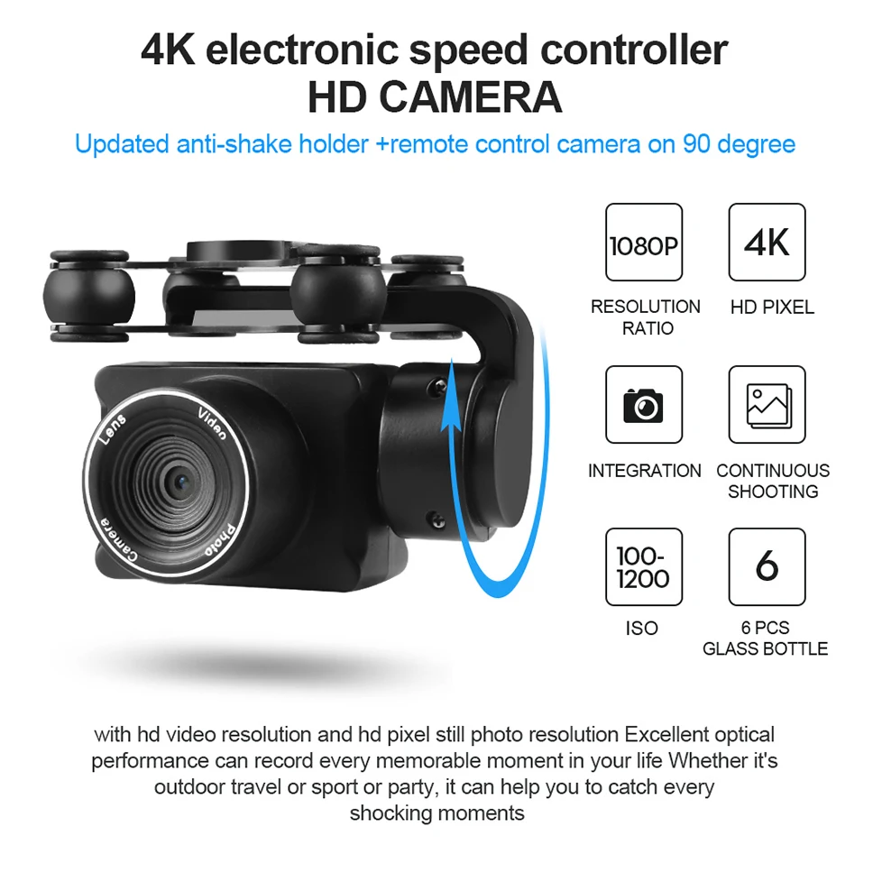 Дрон F68 4k HD 1080p WiFi Fpv Дрон высота сервопривод для квадрокоптера камера Rc вертолет однокнопочный посадочный Дрон с камерой подарки