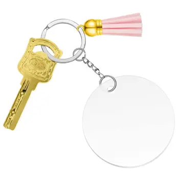 

20Pcs Acrylic Transparent Circle Discs Key Chains Round Acrylic Keychain Blanks Tassel Pendant Keyring Jewelry Making