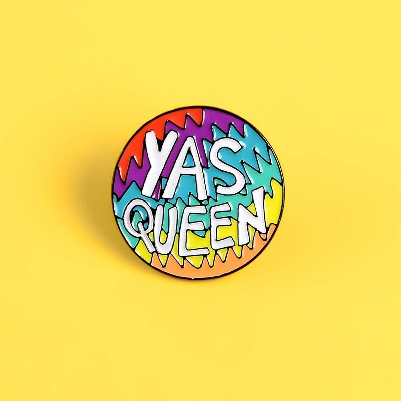 Эмалированная брошь Yas Queen с волнистыми цветными полосками круглая для женщин