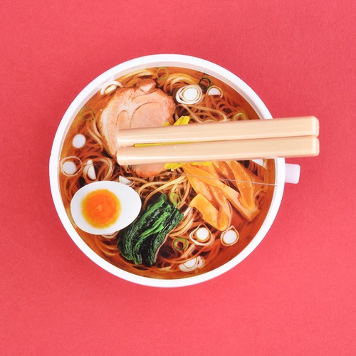 Japan IKIMON Kitan Gashapon Capsule Toys Creative Table Ornaments Decoration Food Toy Moving Ramen a