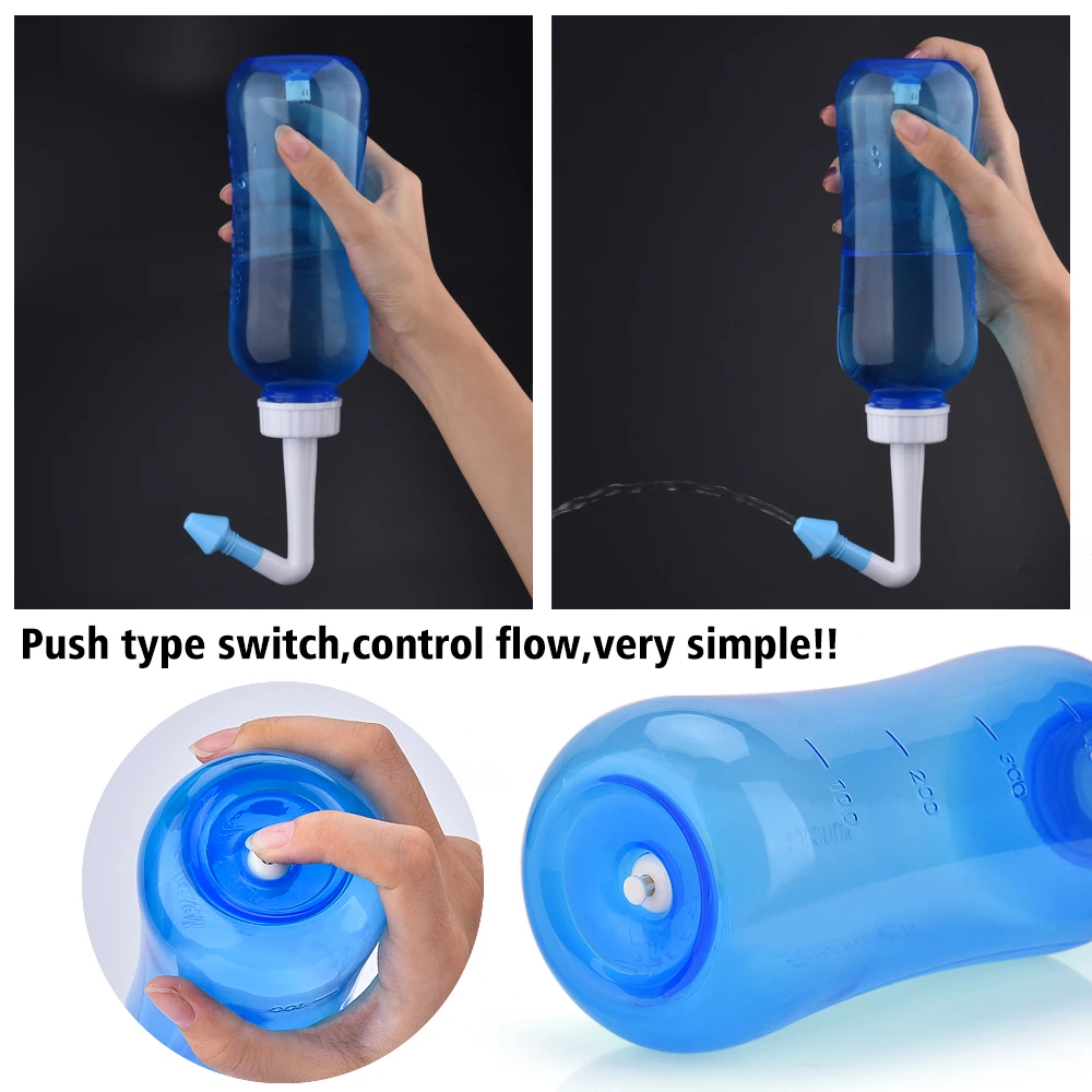 300ml Nasal Wash Sinusitis Nose Cleaner for Adults Child Allergic Rhinitis Treatment Nasal Irrigator Neti Pot Nose Cleaning Tool nasal irrigator set baby nose cleaning tools
