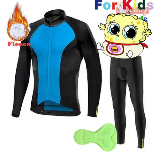 Mavic kids, флисовая одежда для велоспорта с длинным рукавом, команда Pro, комплект из джерси и штанов, детские длинные трикотажные изделия Ciclismo Maillot