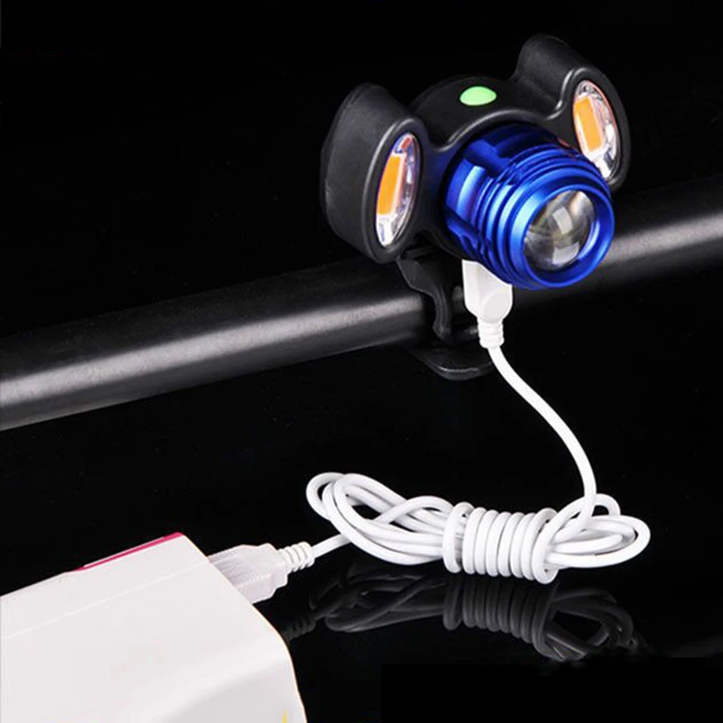 Bicycle Headlights Waterproof Riding Light USB Charging Mountain Bike Lights 4 Modes Strong Light Flashlight Bicycle Accessories