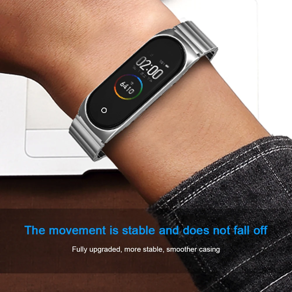 Сменный ремешок для Xiaomi Mi Band 4 3 браслет из нержавеющей стали светлый и