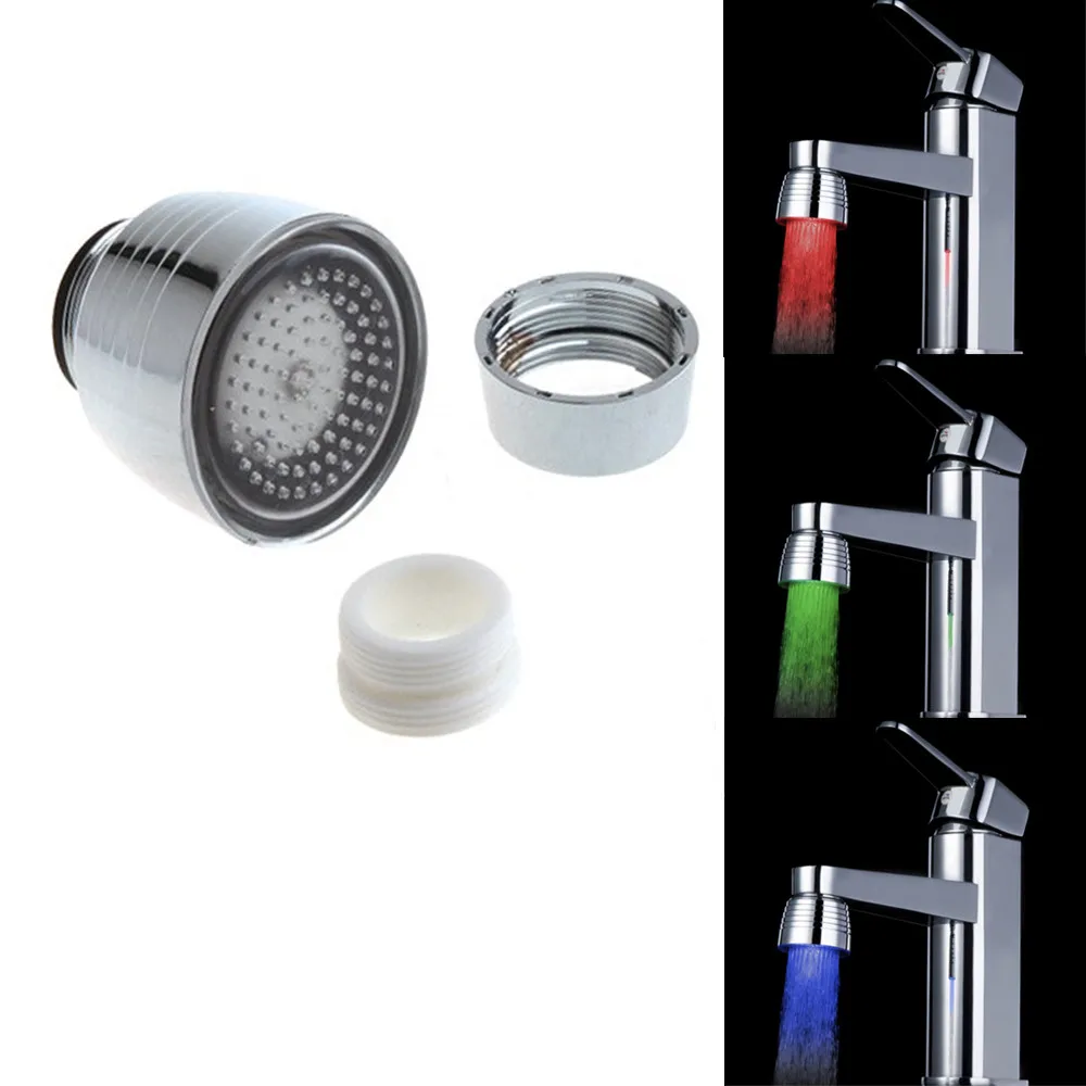 Светодиодный светильник для крана с датчиком температуры 3 цвета кухонный кран