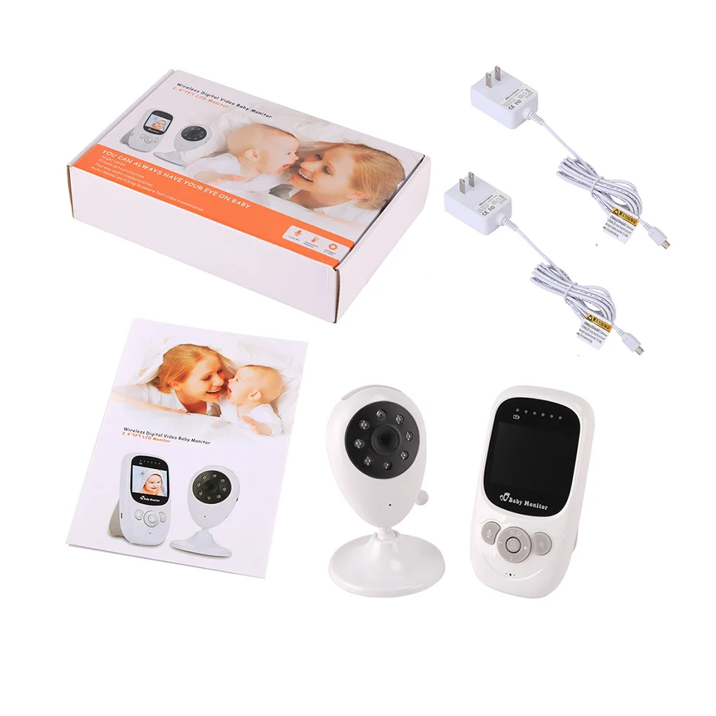 Беспроводная камера безопасности для детей с функцией ночного видения, Двусторонняя аудио 2,4 дюймов, ЖК-дисплей с определением температуры, штепсельная вилка стандарта США/ЕС/Великобритания/Австралия