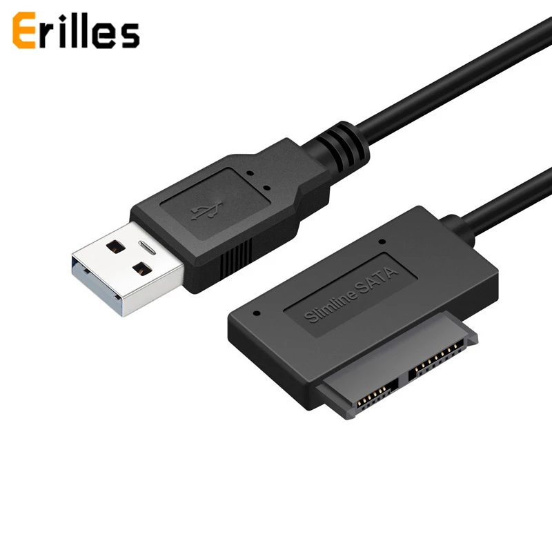 USB 2 0 для Mini Sata II 7 + 6 13 Pin адаптер кабель конвертер ноутбука CD/DVD rom Slimline Plug and Play
