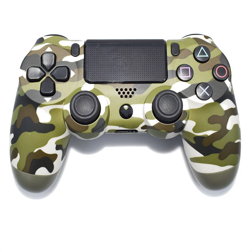 Беспроводной контроллер для PS4-пульт дистанционного управления для sony Playstation 4 с зарядным кабелем и двойным ударом - Цвет: Green Camouflage