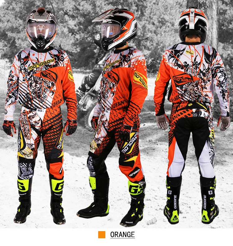 Ktm мужской Moto-GP Профессиональный внедорожный Кроссовый спортивный костюм из полиэстера футболка и штаны комплект цветной печати