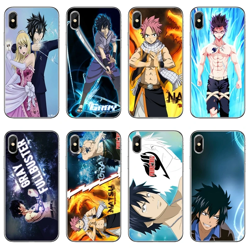 Чехол для Samsung Galaxy S10e Lite S9 S8 S7 S6 edge Plus S5 S4 S3 Note 10 9 8 5 4 mini аниме Fairy tail серый | Мобильные
