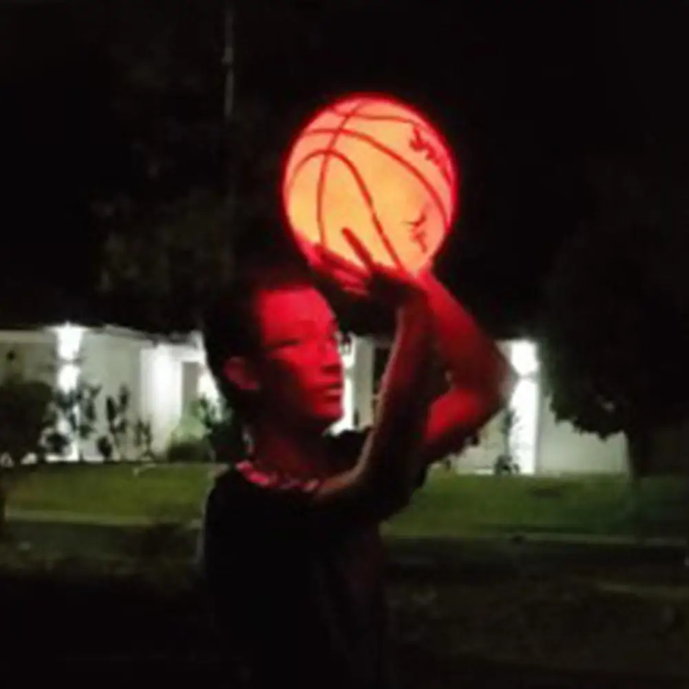 Светильник для баскетбола высокой яркости светодиодный резиновый баскетбольный мяч для тренировок вольных выступлений