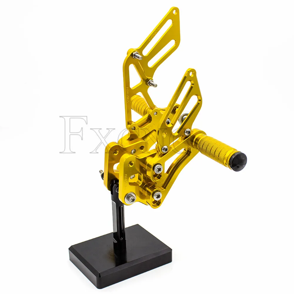 Для SUZUKI GSXR600/750 K6 r 2006-2010 2009 2008 CNC алюминиевый сплав мотоцикл подножка для ног Педаль peg Rearset задний Набор - Color: Gold