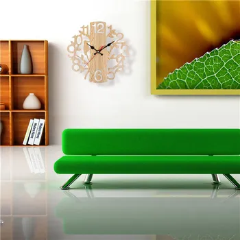 

European Retro Tree Shaped Bird Wall Clock Easy to Install and Remove Suitable for Lliving Room Bedroom