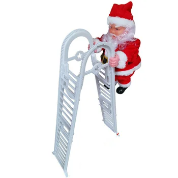 

Electric Santa Claus Climbing Ladder Doll Music Creative Hanging Decoration Christmas Tree Ornaments New Year Kid Gifts