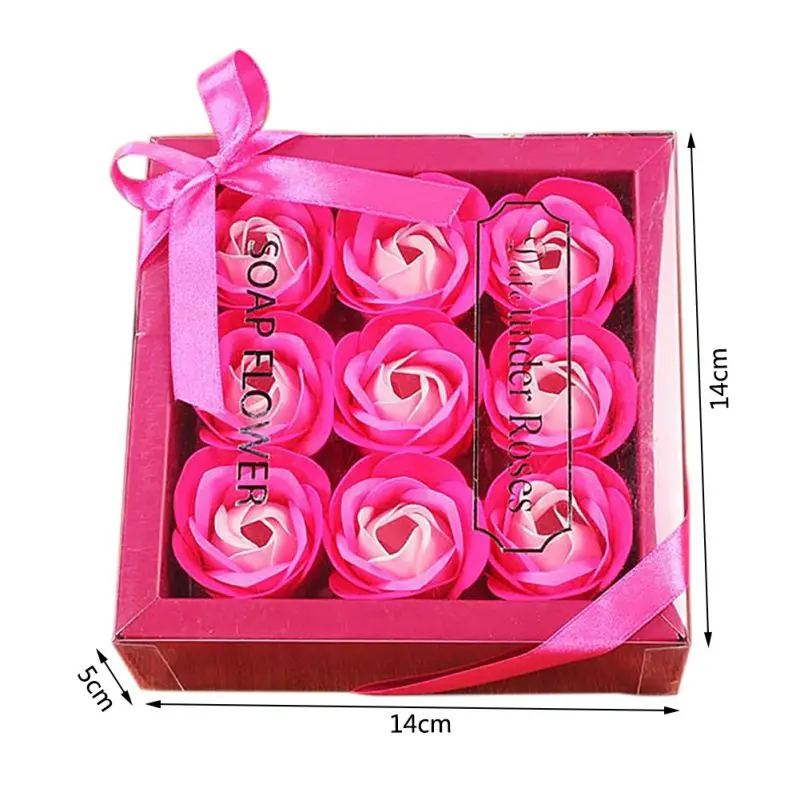 День Святого Валентина искусственный ароматизированный лепесток розы Подарочная коробка для ванны мыло для тела цветок подарок Свадебная вечеринка