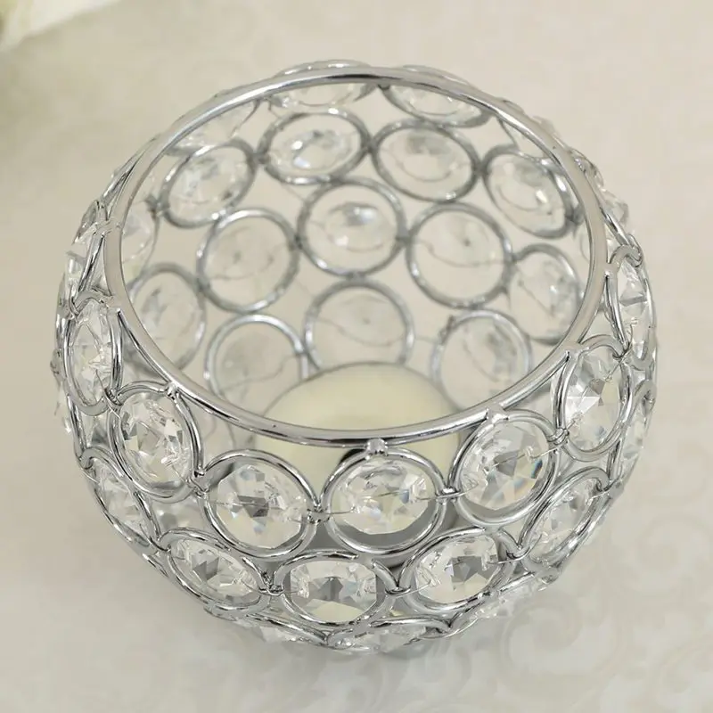 Fashion-Crystal Tea Light Candle Holders/Candle Shade for Wedding Coffee Table Decorative Centerpiece Holiday Decoration 10cm Di